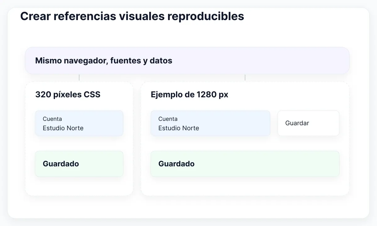 Ilustración de aceptación en CI: Crear referencias visuales reproducibles