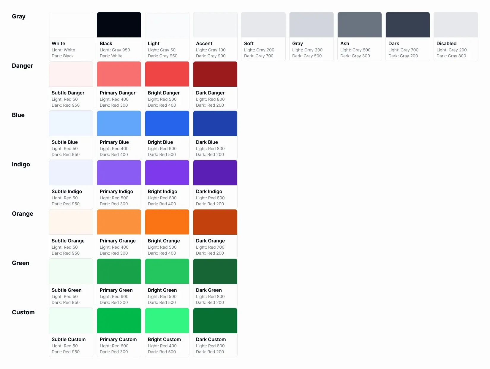 EmviUI semantic color roles mapped to base color tokens
