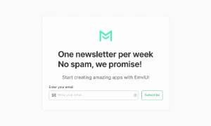 Emviui figma newsletter screen