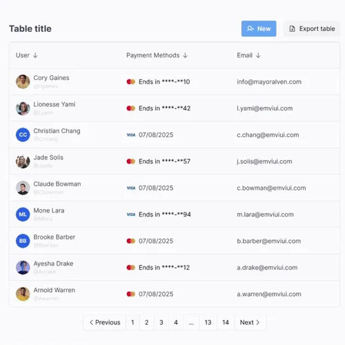 Animation showing an editable table layout in Figma